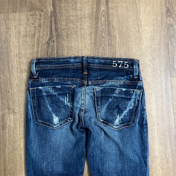 575 Denim Handmade in Los Angeles Designer Bootcut Distressed Jeans Sz 24 - Picture 12 of 13